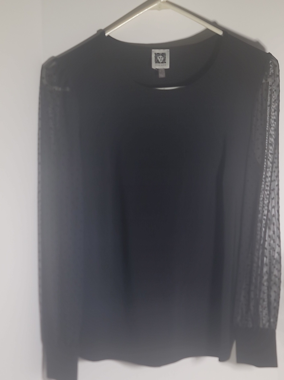 Anne Klein Black Top with Lion Logo Tag